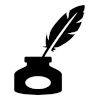 Inkpot with feather Inkpot with feather